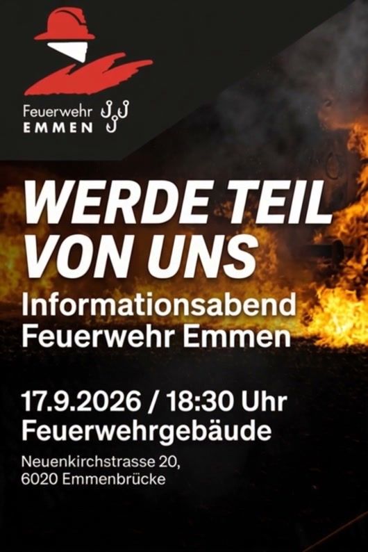 👉 Unverbindlich vorbeikommen
👉 Fragen klären
👉 Herausfinden was für dich passt
👉 Sinnvolle Tätigkeit
👉 Überschaubarer Aufwand
👉 Findet nur 1x im Jahr statt

Informationsabend am 17. September 2026, 18:30 Uhr